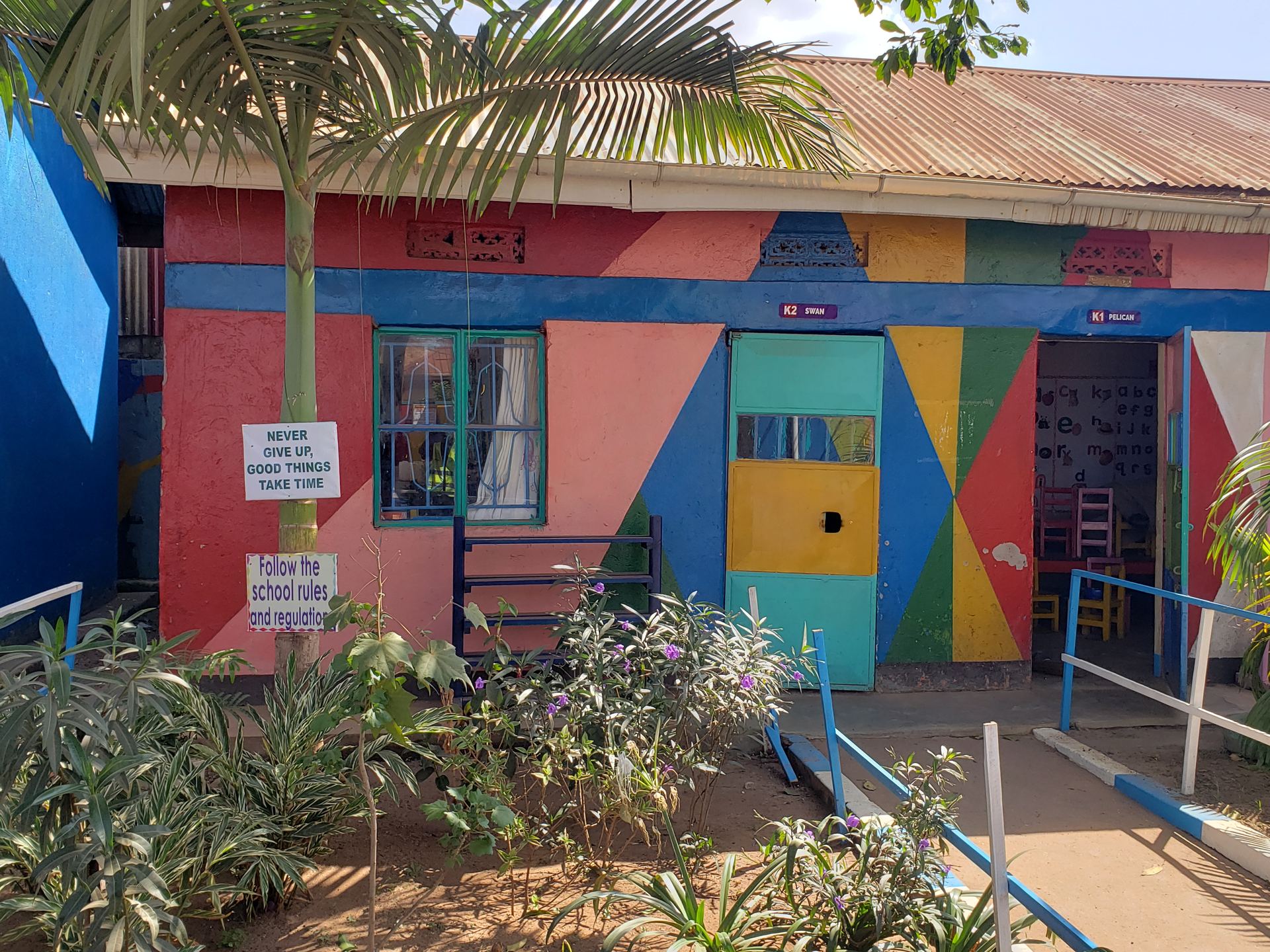 Classroom Front View and Garden Area